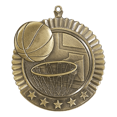 5 Star Series Basketball Themed Medals - AndersonTrophy.com