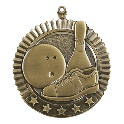 5 Star Series Bowling Themed Medals - AndersonTrophy.com