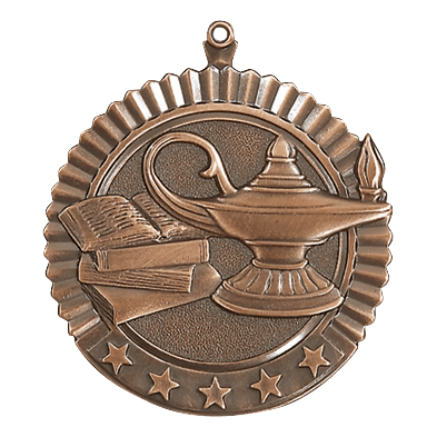 5 Star Series Lamp of Knowledge Medals - AndersonTrophy.com