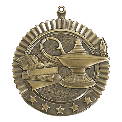 5 Star Series Lamp of Knowledge Medals - AndersonTrophy.com