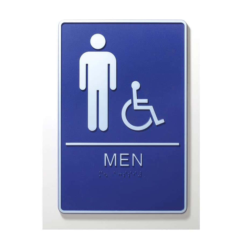 ADA Restroom Sign - Men & Wheelchair - AndersonTrophy.com