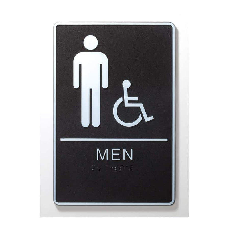 ADA Restroom Sign - Men & Wheelchair - AndersonTrophy.com