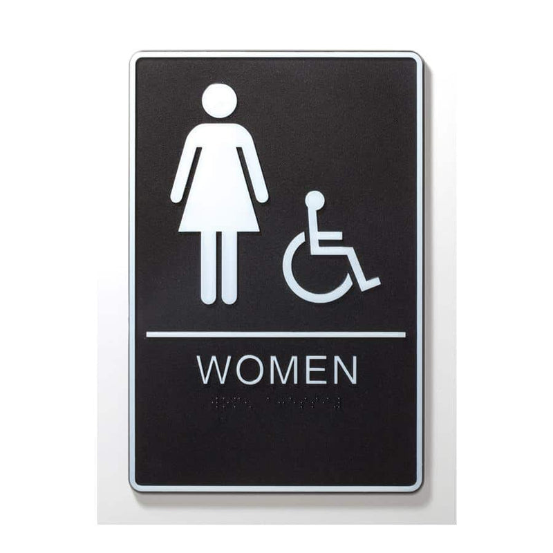 ADA Restroom Sign - Women & Wheelchair - AndersonTrophy.com
