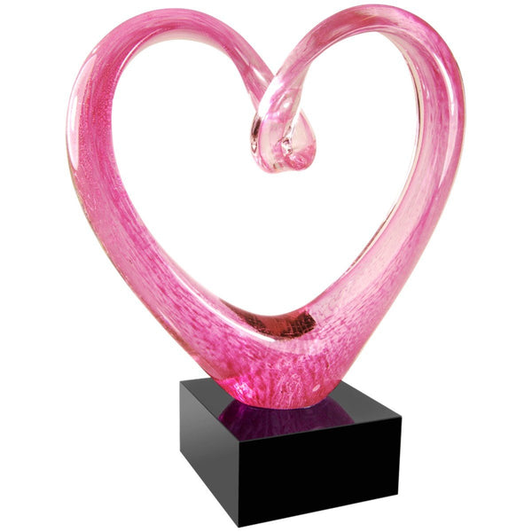 AGS64 Series Pink Heart Glass Art - AndersonTrophy.com