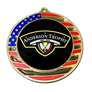 American Flag Custom Insert Medal - AndersonTrophy.com