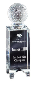 Arched Stand Golf Ball Crystal Award - AndersonTrophy.com