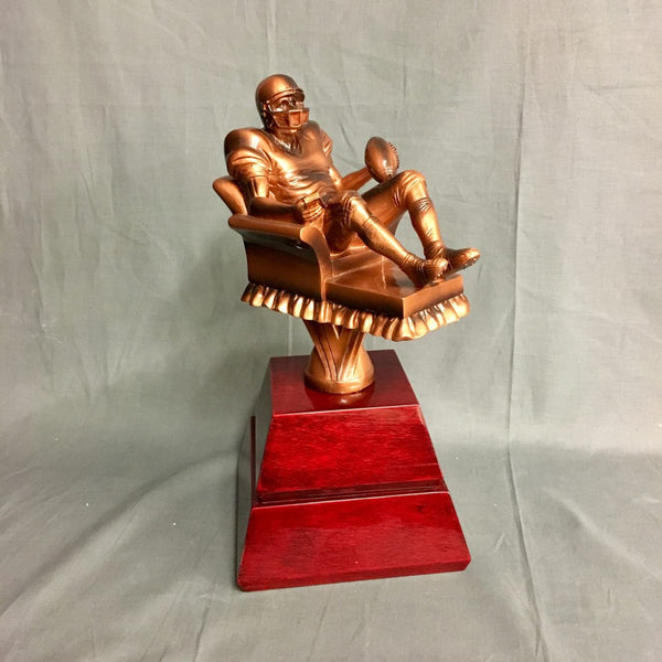 Armchair Fantasy Football Trophy on Glossy Pyramid Base - AndersonTrophy.com