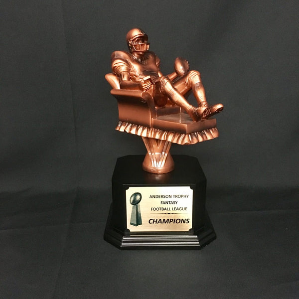 Armchair Fantasy Football Trophy on Matte Black Base - AndersonTrophy.com