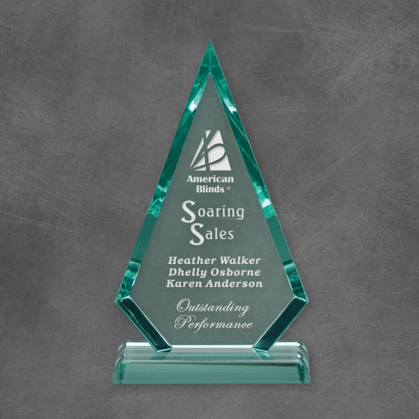 Arrowhead Acrylic Corporate Award - Jade - AndersonTrophy.com