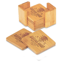 Bamboo 6 Square Coaster Set - AndersonTrophy.com