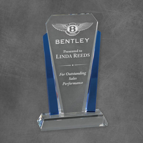 Bethesda Crystal Corporate Award - Blue - AndersonTrophy.com