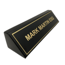 Black Piano Finish Name Wedge - Black to Gold Laser Plate - AndersonTrophy.com