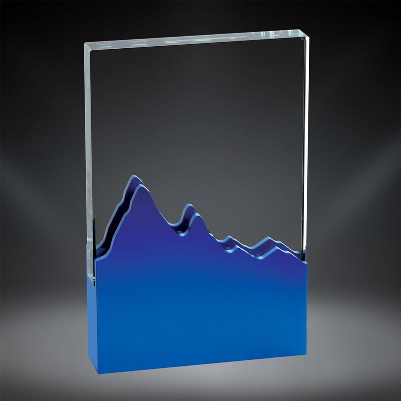 Blue Elevation Glass Award - AndersonTrophy.com