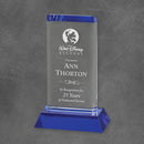 Blue Oval Tower Crystal Corporate Award - AndersonTrophy.com