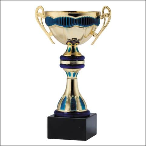 Blue Royalty Trophy Cup on Black Marble Base - AndersonTrophy.com