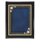 Blue Starburst Decorative Plaque - Square Corner Black Piano Finish - AndersonTrophy.com