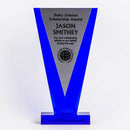 Blue V Acrylic Corporate Award - AndersonTrophy.com