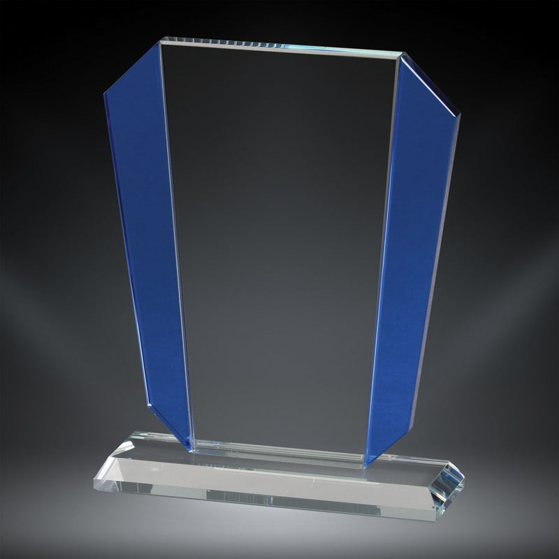 Blue Victory Glass Award - AndersonTrophy.com