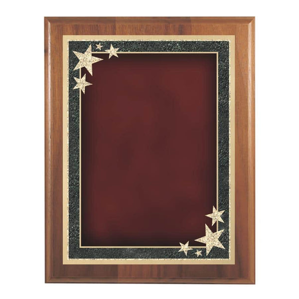Burgundy Starburst Decorative Plaque - Genuine Walnut - AndersonTrophy.com