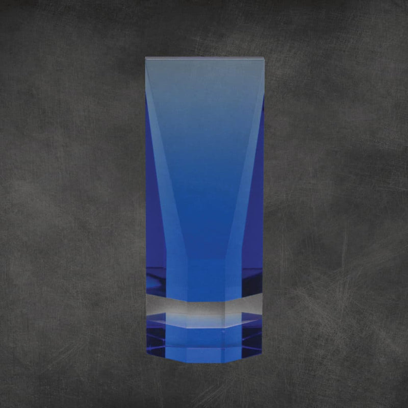 Cobalt Wedge Crystal Corporate Award - AndersonTrophy.com