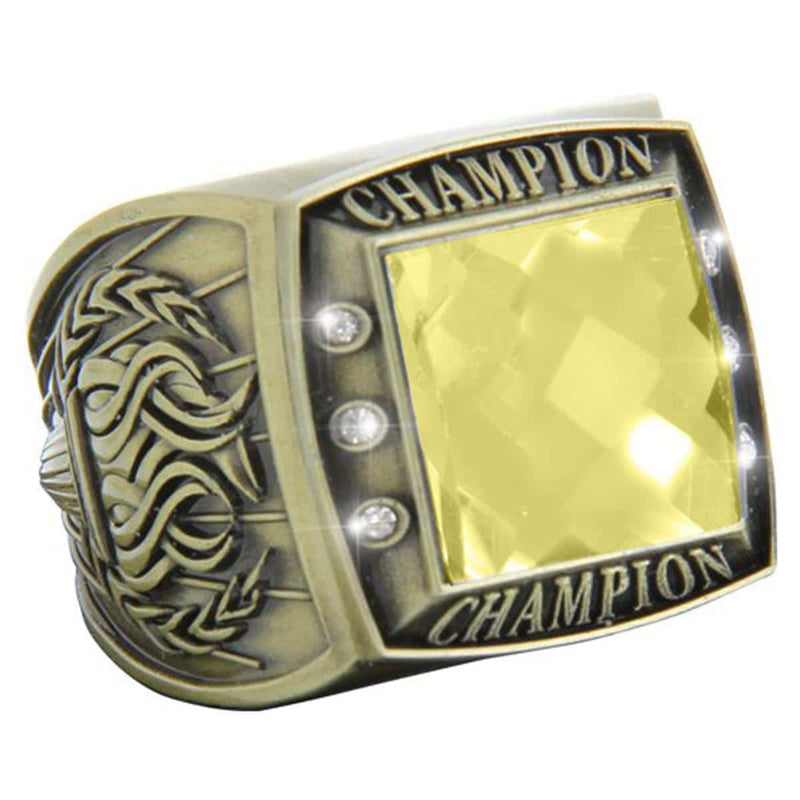Color Stone Champion Rings - Antique Gold - AndersonTrophy.com