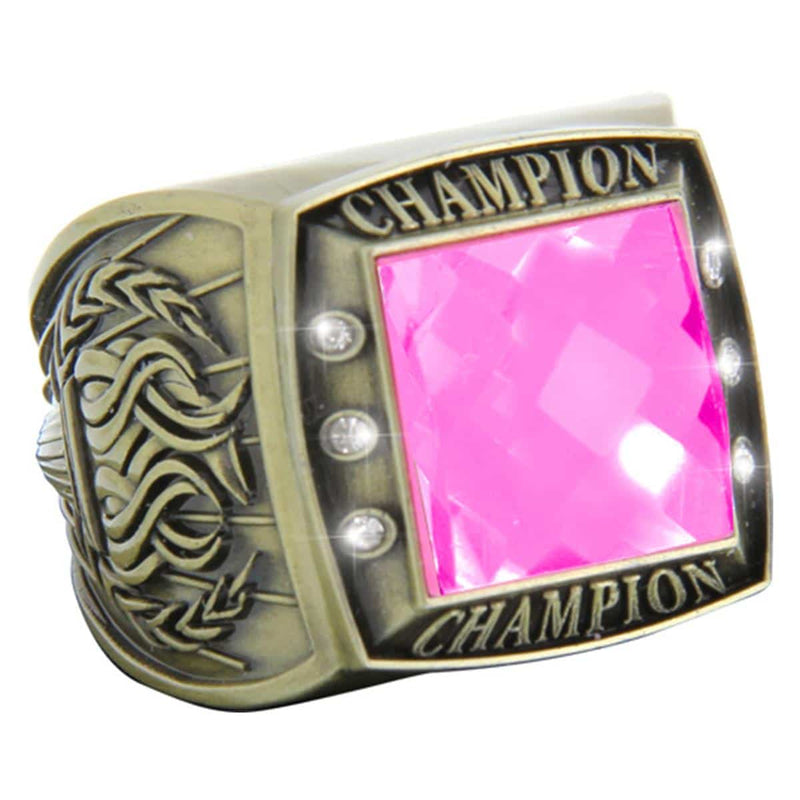 Color Stone Champion Rings - Antique Gold - AndersonTrophy.com