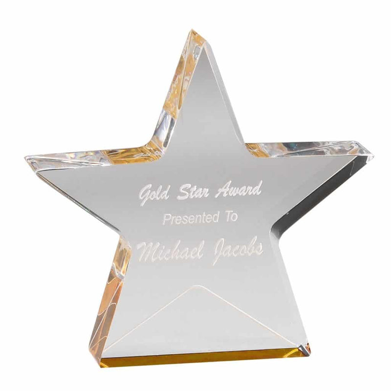 Cornerstone Gold Star Acrylic Award - AndersonTrophy.com