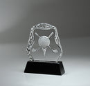 Crossed Club Ice Crystal Golf Award - AndersonTrophy.com
