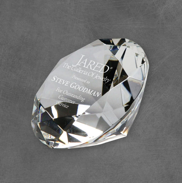 Crystal Diamond Paperweight - AndersonTrophy.com