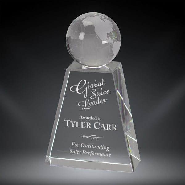 Crystal Globe Tower Award - AndersonTrophy.com