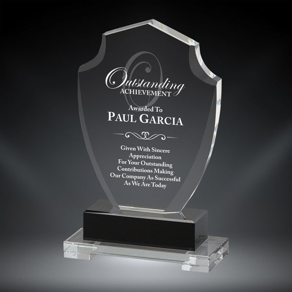 Crystal Shield Glass Award - AndersonTrophy.com