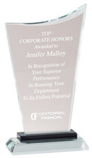 Curved Peak Glass Award - AndersonTrophy.com