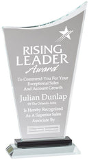Curved Peak Glass Award - AndersonTrophy.com