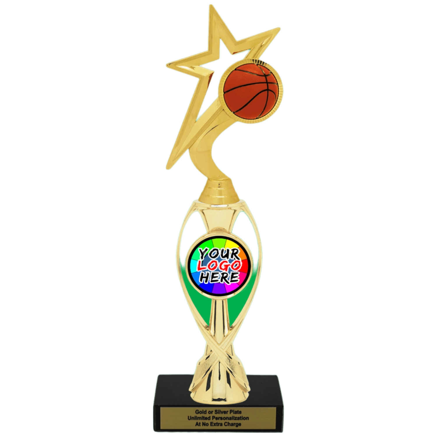 Bilateral Trophy Example Custom Basketball Trophy - Type B Series 1FIG5002 - Custom trophy features