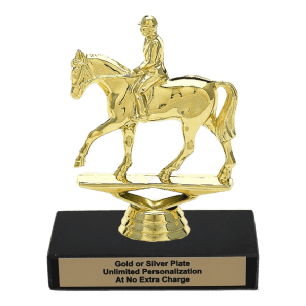 Custom Engraved Horse Trophy – 6” Personalized Equestrian Award On Black Base