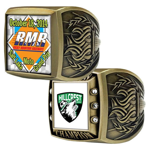 Custom Imprinted Champion Rings - Antique Finish - AndersonTrophy.com