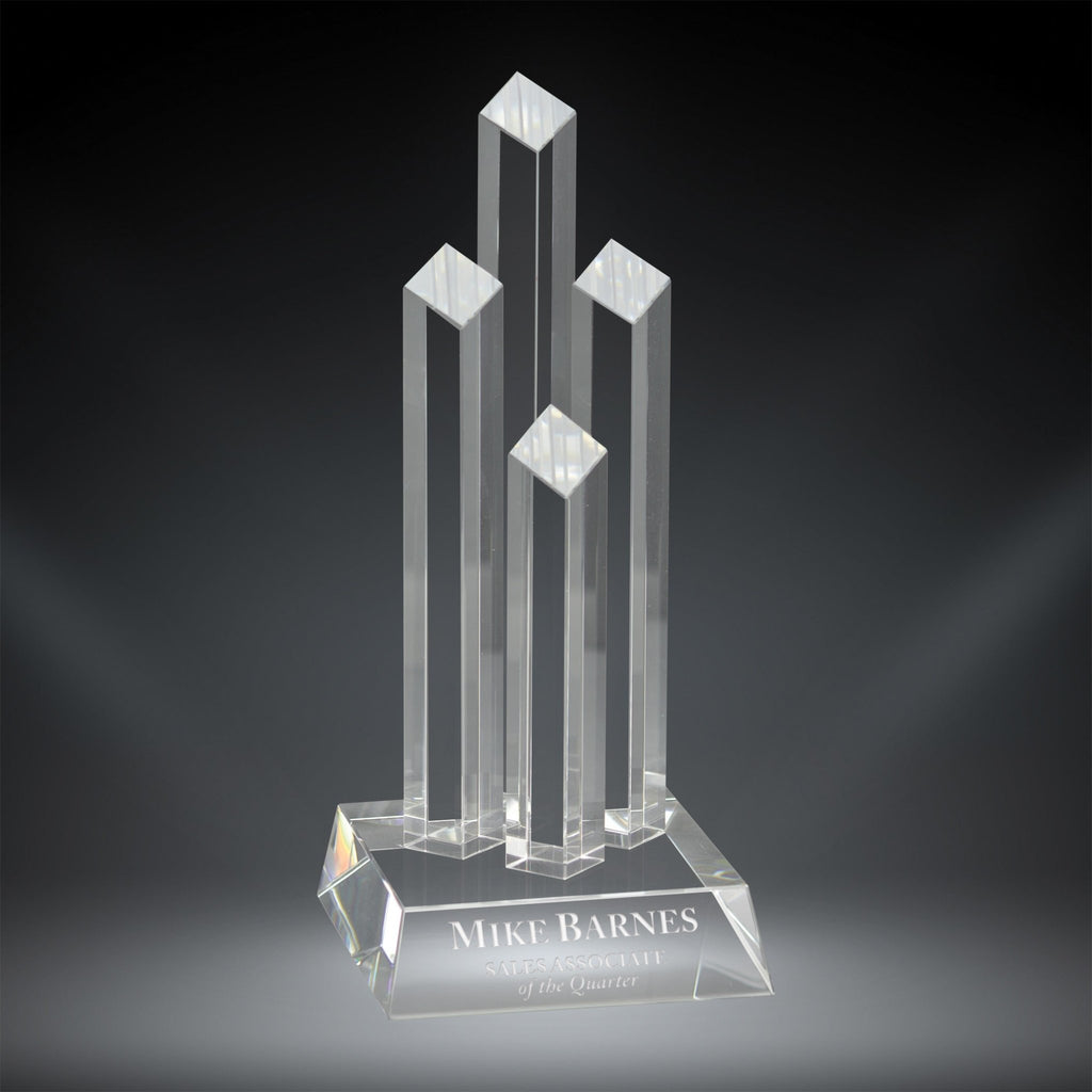 Diamond Column Tower Crystal Award - Crystal Award with Engraving ...