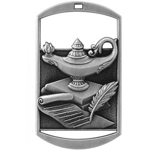 DT Hi Relief Series Lamp of Knowledge Dog Tag - AndersonTrophy.com