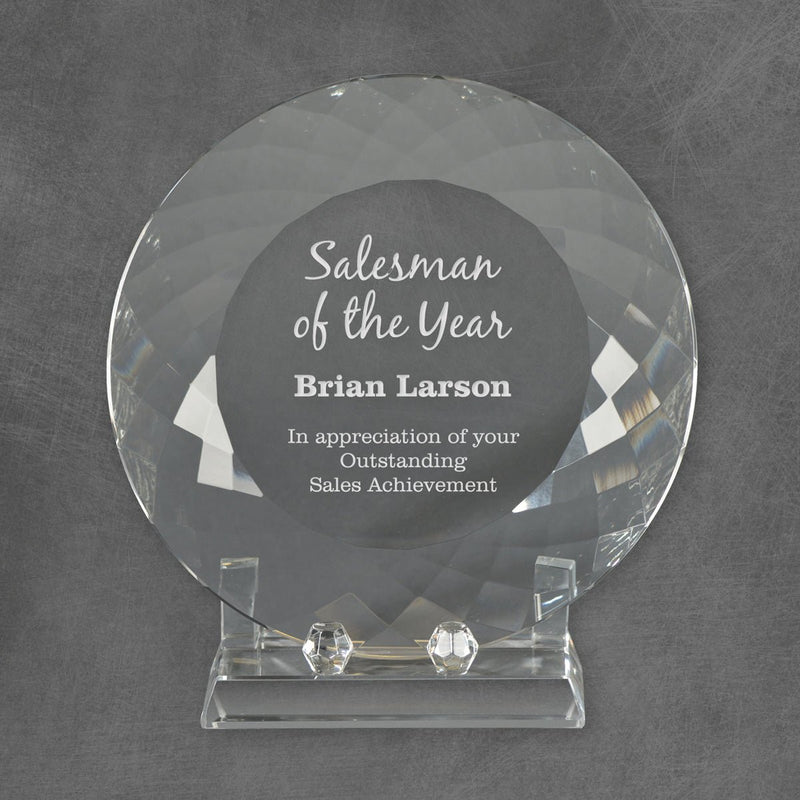 Faceted Plate Crystal Award - AndersonTrophy.com