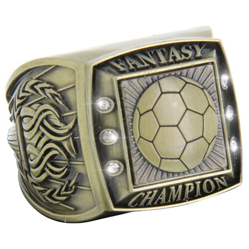 Fantasy Soccer Champion Ring - Antique Finish - AndersonTrophy.com