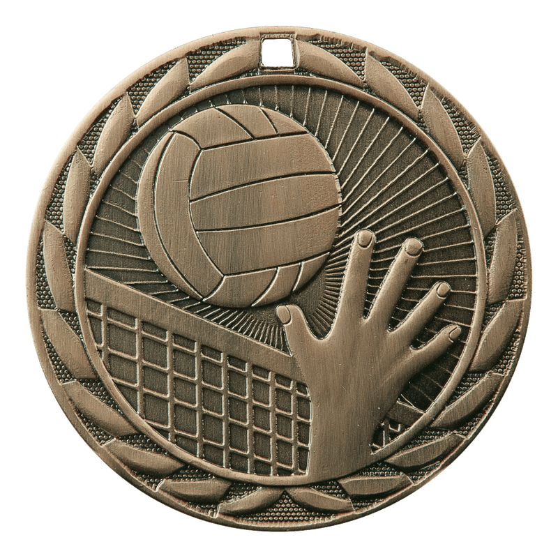 FE Iron Volleyball Medals - AndersonTrophy.com