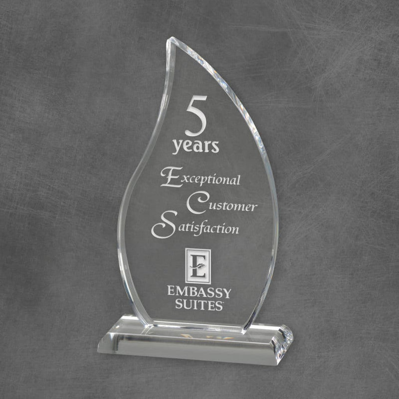 Flame Acrylic Corporate Award - Clear - AndersonTrophy.com