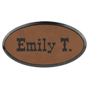 Framed Laserable Leatherette Name Badge - Oval - 3.00" x 1.50" - AndersonTrophy.com