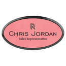 Framed Laserable Leatherette Name Badge - Oval - 3.00" x 1.50" - AndersonTrophy.com