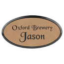 Framed Laserable Leatherette Name Badge - Oval - 3.00" x 1.50" - AndersonTrophy.com