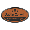 Framed Laserable Leatherette Name Badge - Oval - 3.00" x 1.50" - AndersonTrophy.com