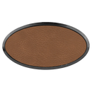 Framed Laserable Leatherette Name Badge - Oval - 3.00" x 1.50" - AndersonTrophy.com
