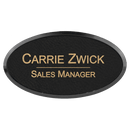 Framed Laserable Leatherette Name Badge - Oval - 3.00" x 1.50" - AndersonTrophy.com