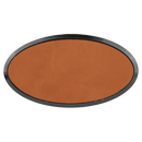 Framed Laserable Leatherette Name Badge - Oval - 3.00" x 1.50" - AndersonTrophy.com