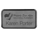 Framed Laserable Leatherette Name Badge - Rectangle - 3.00" x 1.50" - AndersonTrophy.com